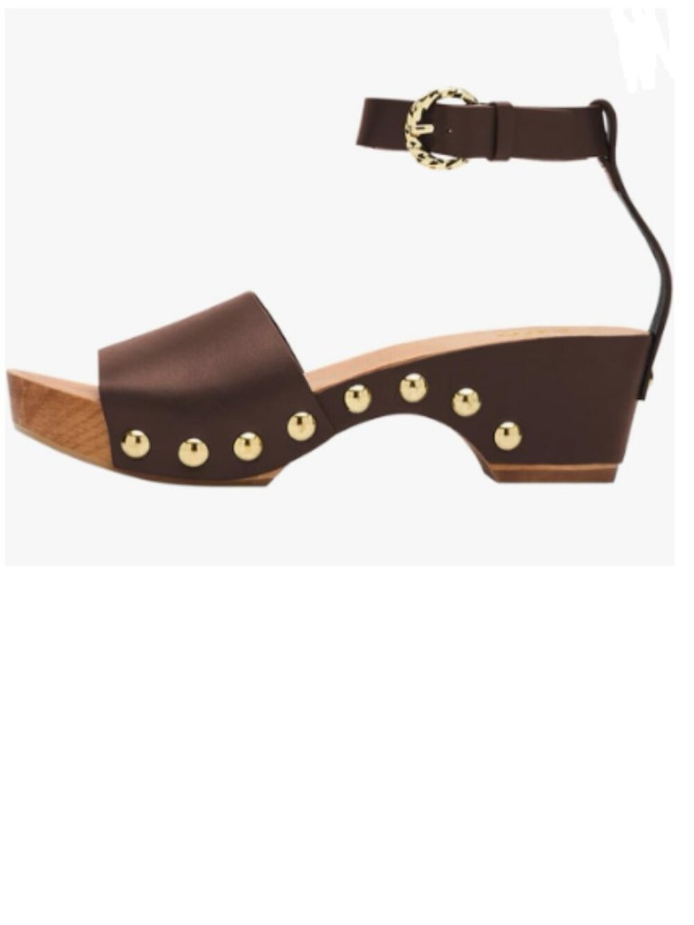 YDN Brown Open Toe Cork Chunky Low Heeled Sandals Platform Straps Buckles Shoes